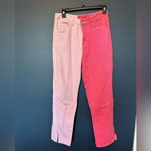 Two tone pink pants